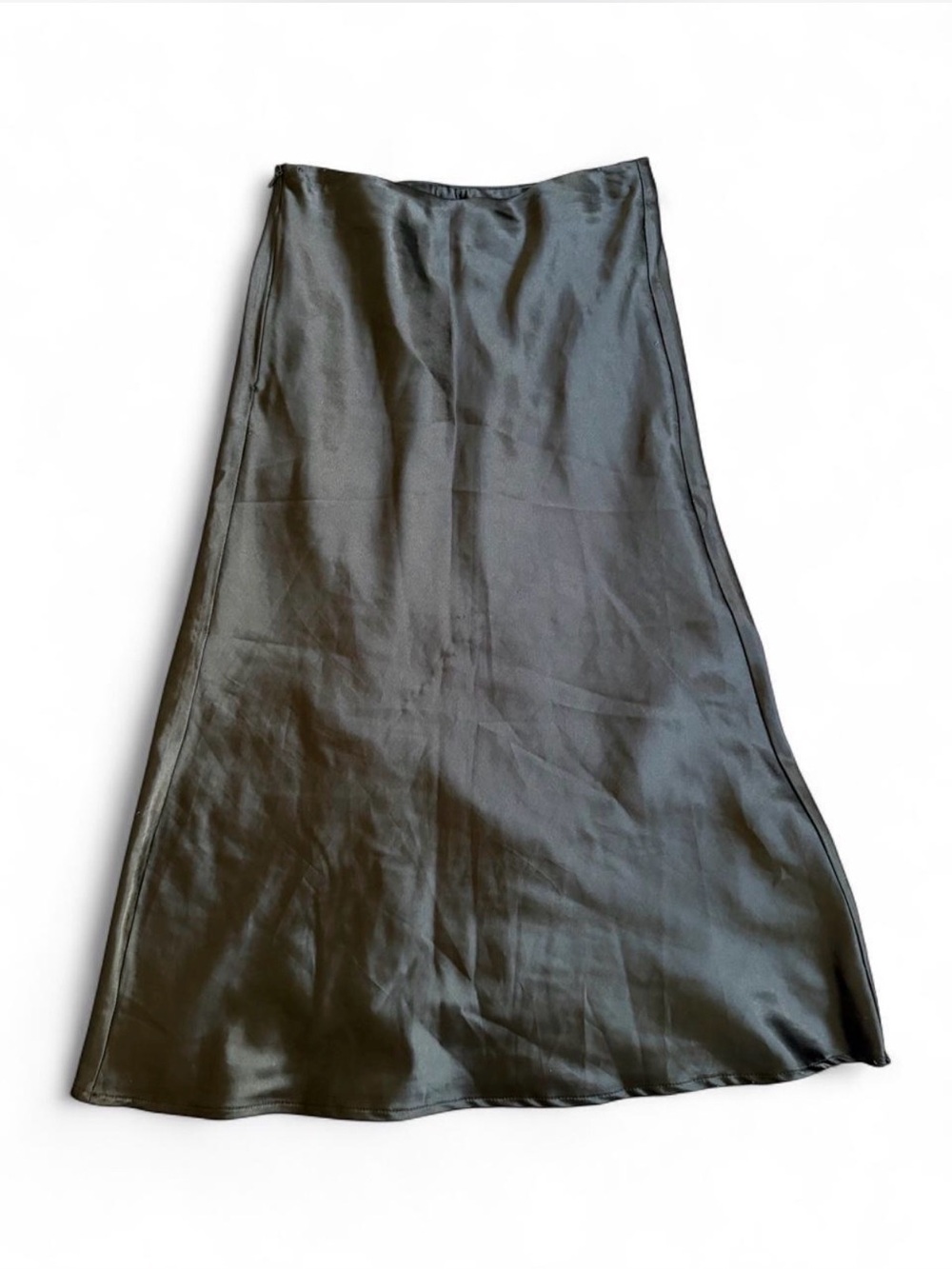 Lea & Viola Black Satin A-Line Skirt